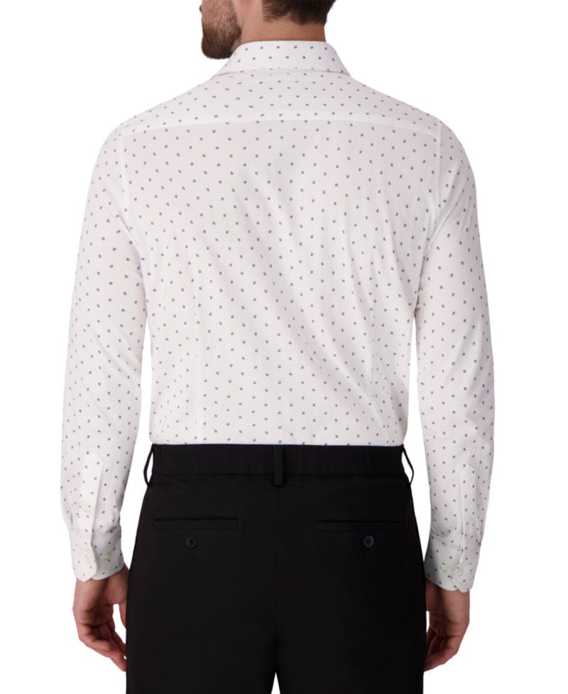 Men's Geometric Print Cotton Knit Dress Shirt