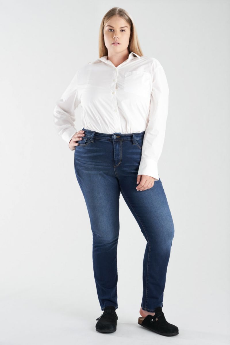 Plus Size High Rise Straight Jeans