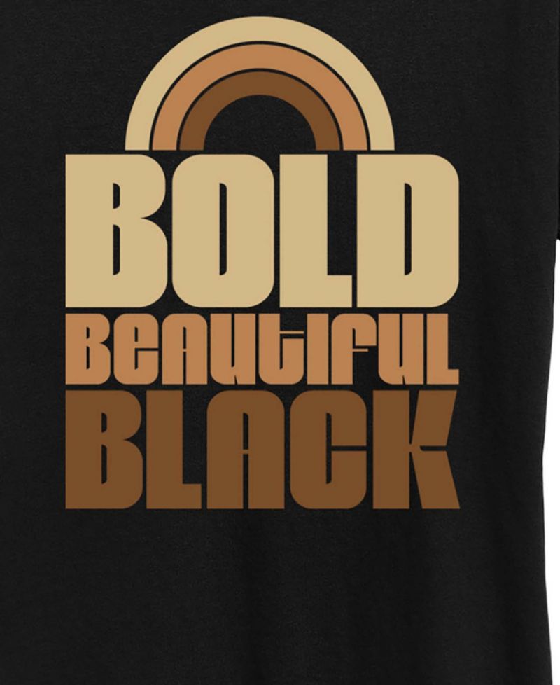 Women's Instant Message Bold Beautiful Black Short-Sleeve Graphic T-Shirt