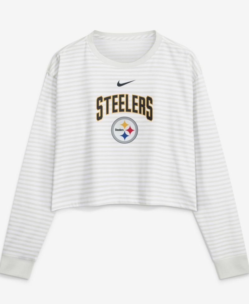 Women's White Pittsburgh ST-Shirtlers Loose Fit Crop Top