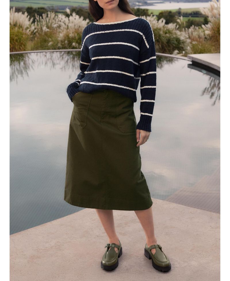 Women's Stripe Boat Neck Sweater