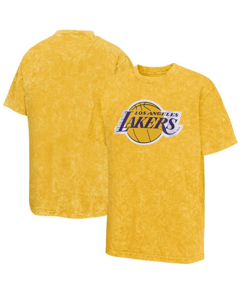 Big Boys and Girls Gold Los Angeles Lakers Rugged Defense T-Shirt
