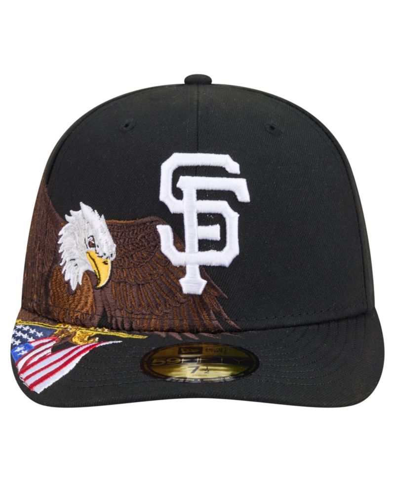 Men's Black San Francisco Giants Americana Bald Eagle Pre-Curved 59FIFTY Fitted Hat