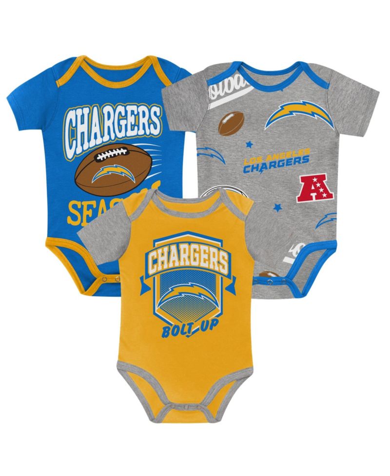 Baby Boys' and Girls' Los Angeles Chargers First Round Pick Short-Sleeve 3-Piece Bodysuit Set