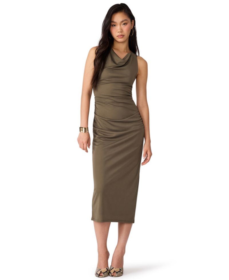 Women's Issabelle Ruched Body-Con Cowl-Neck Dress