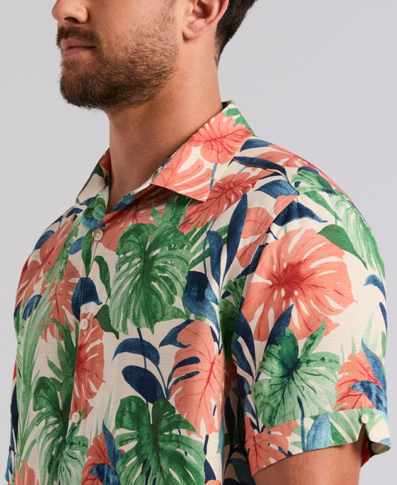 Men's Botanical Print Viscose Shirt