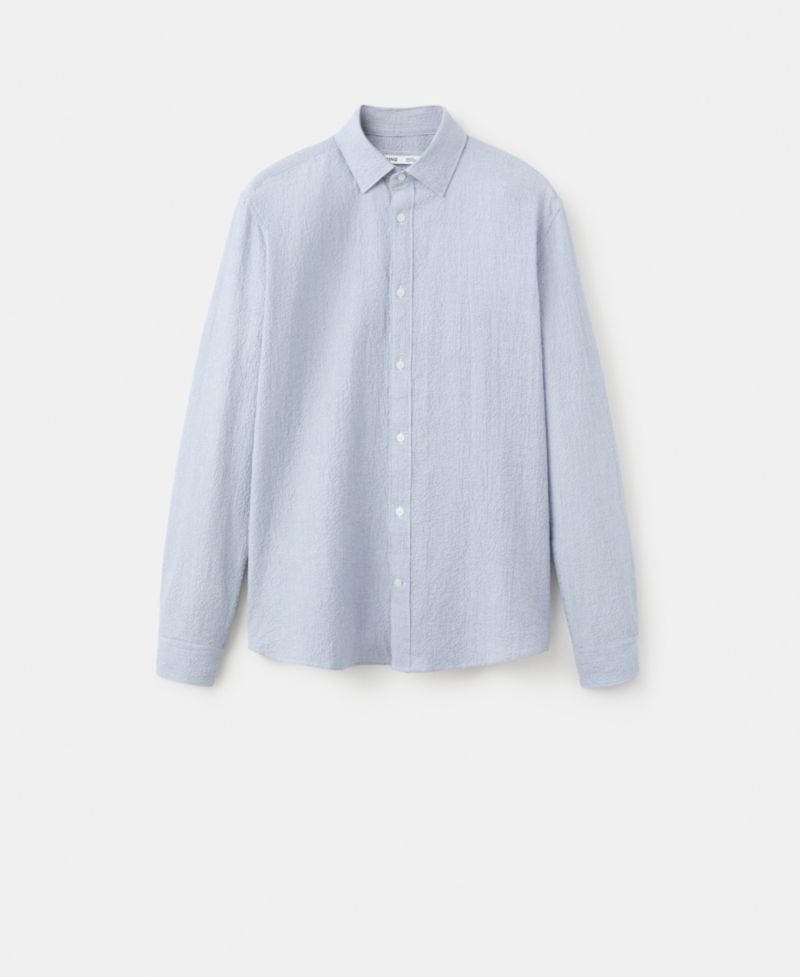 Men's Textured Striped Seersucker Shirt