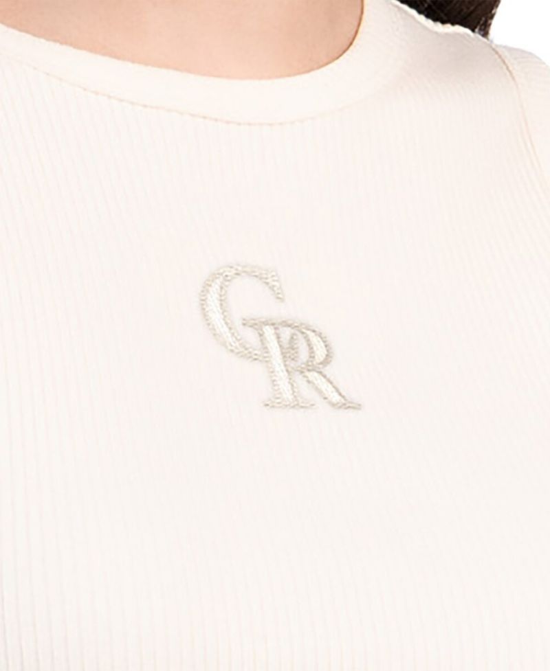 Women's Cream Colorado Rockies Pastels Ribbed Tank Top