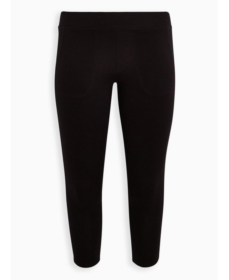 Plus Size 4-Way Stretch High-Rise Crop Pocket Legging