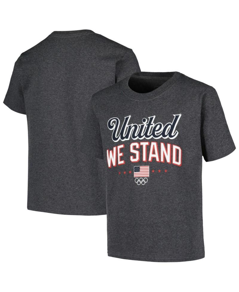 Big Boys and Girls Team USA Heather Charcoal Victory T-Shirt