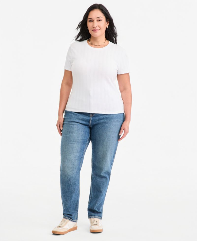 Plus Size Pointelle T-Shirt