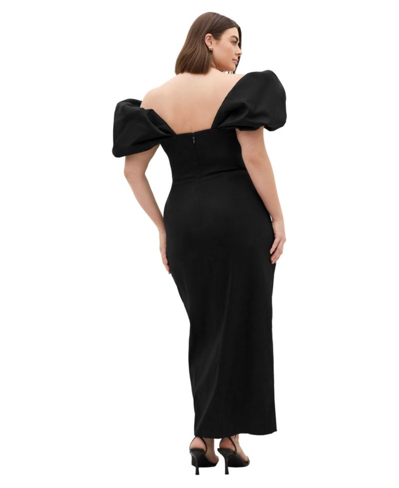 Plus Size Elyse Puff-Sleeve Off-Shoulder Maxi Dress