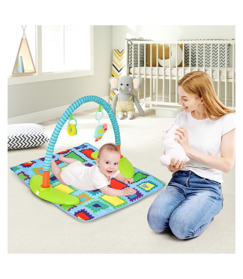 Kids 4-in-1 Baby Bouncer Activity Center with 3 Adjustable Heights-Green
