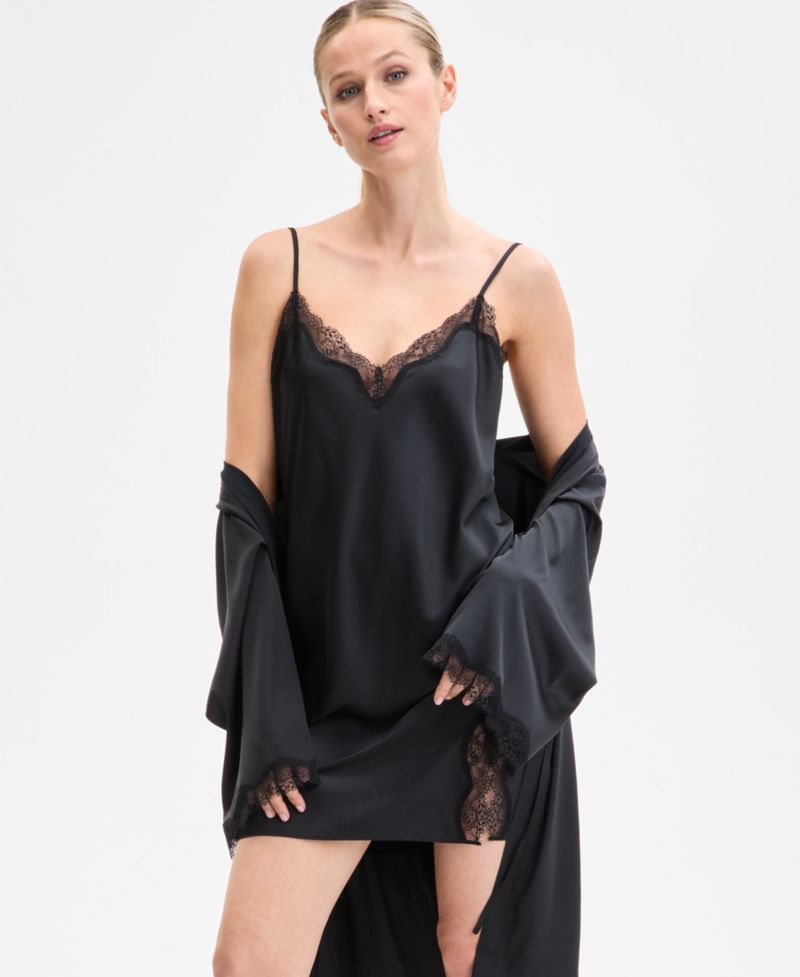 Women's Lace-Trim Satin Chemise