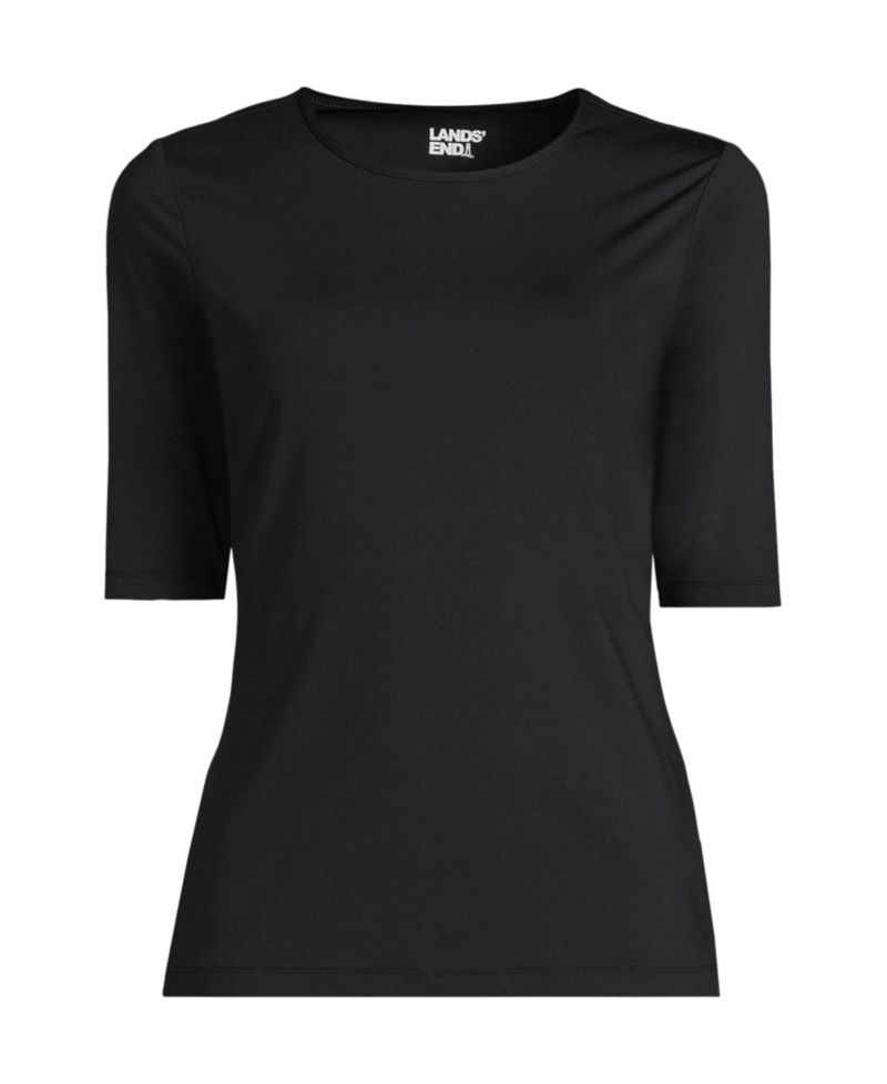 Women's Long Torso SunShade UPF 50 Elbow Sleeve Rash Guard Swim Tee