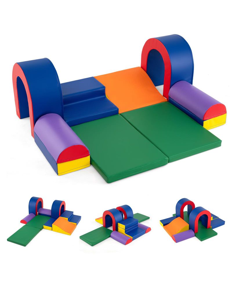 Kids 10-Piece Foam Climber Set with Soft PU Leather Covers