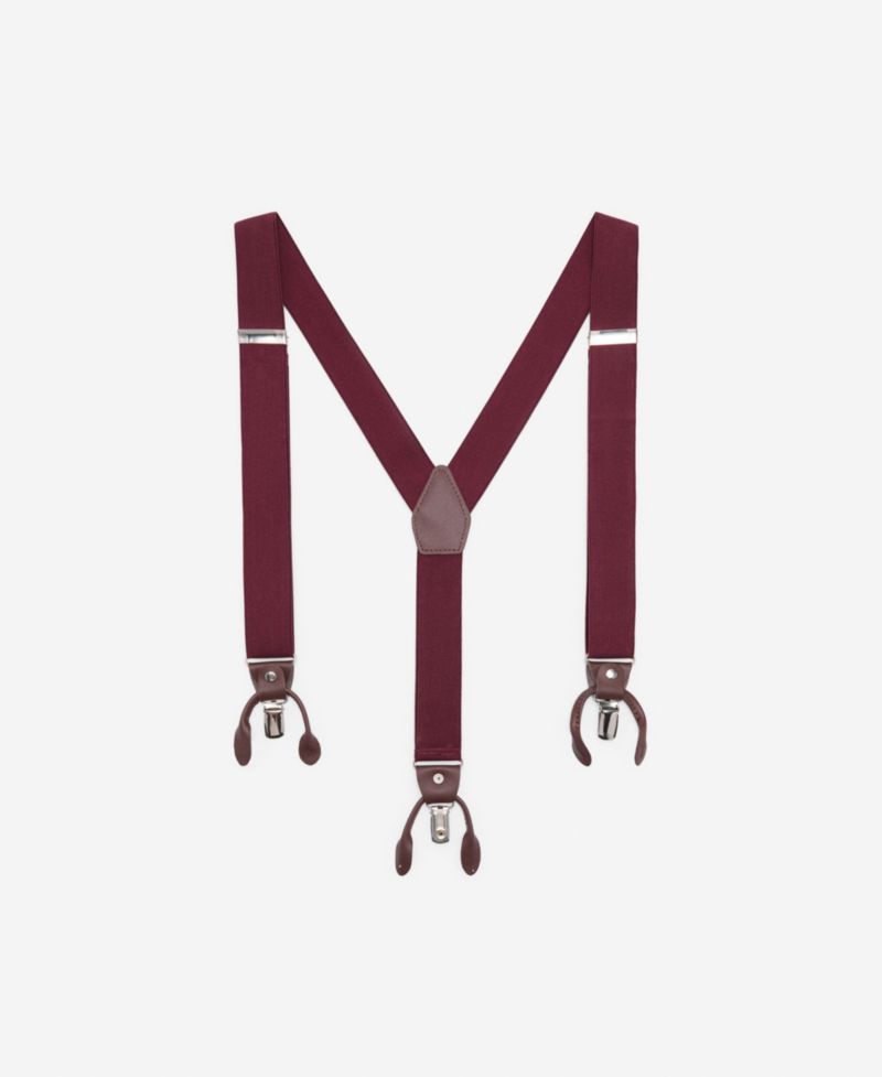 Men's Leather Details Adjustable Elastic Suspenders