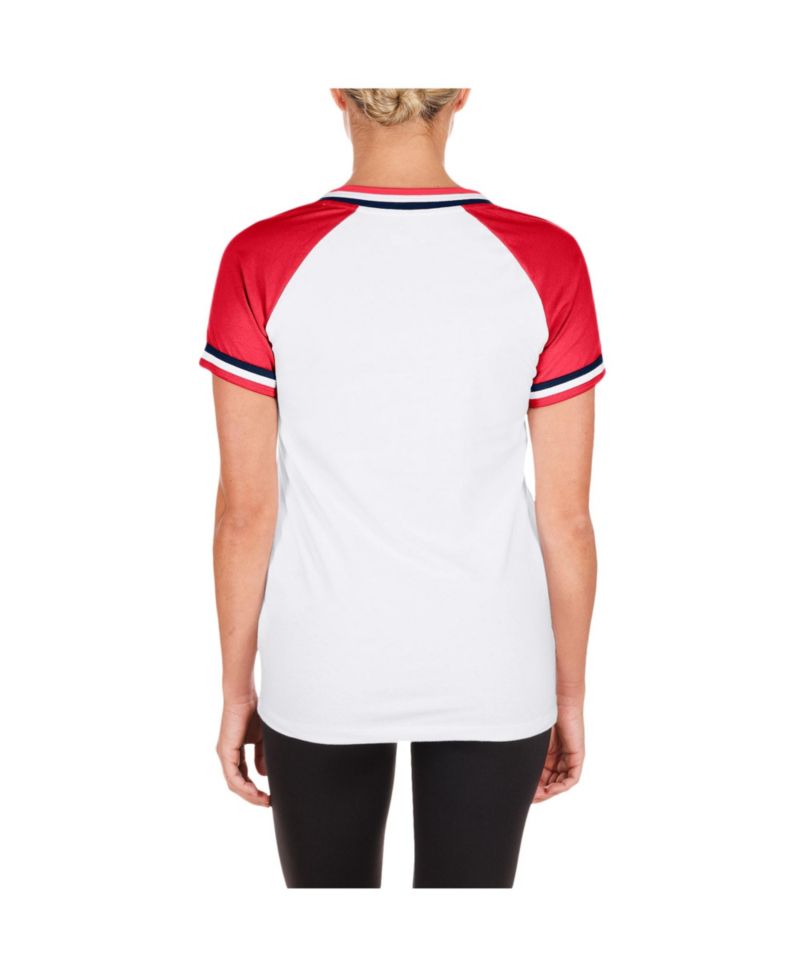 Men's White St. Louis Cardinals Jersey Double Binding Raglan V-Neck T-Shirt