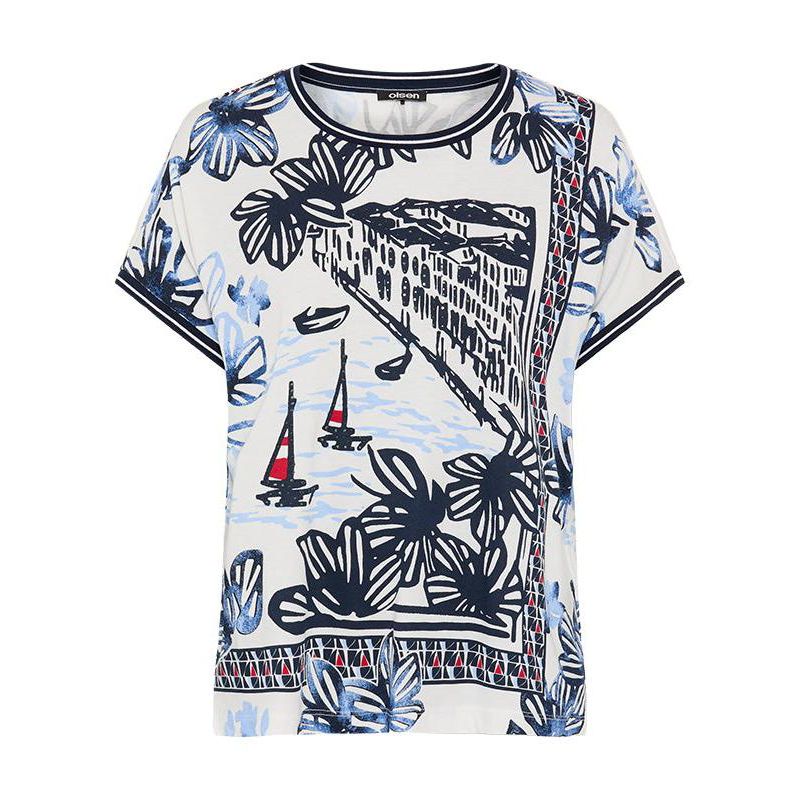Women's Riviera Scene Print T-Shirt