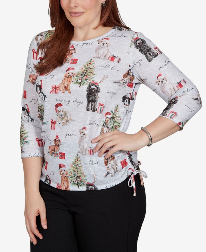 Women's Classic Gift Giving Dogs Knit Top