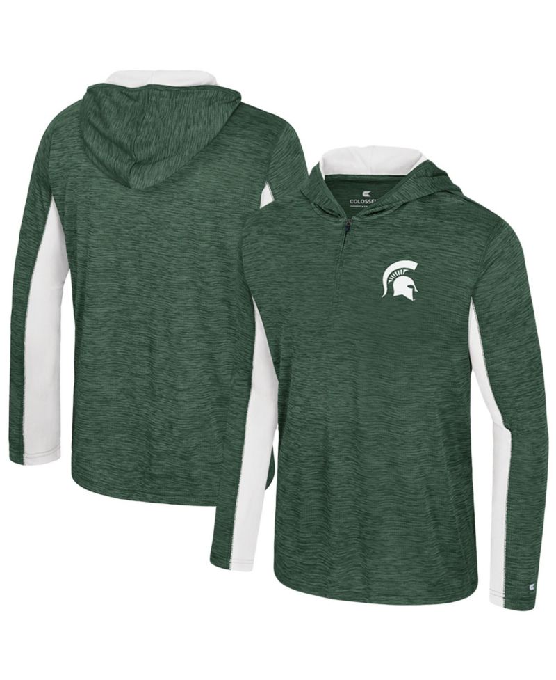Men's Green Michigan State Spartans Always Sunny Quarter-Zip Hoodie