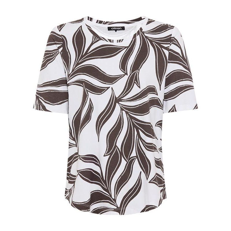Women's Dotted Leaf Print T-Shirt