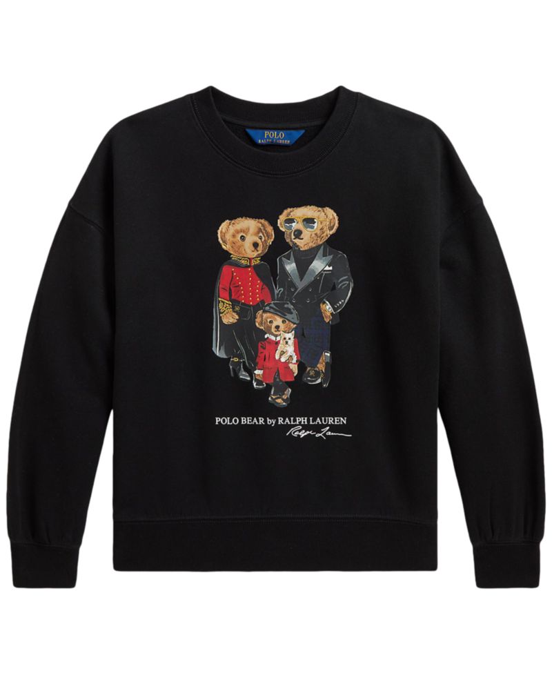 Girls' 7-16 Polo Bear Family Graphic Sweatshirt
