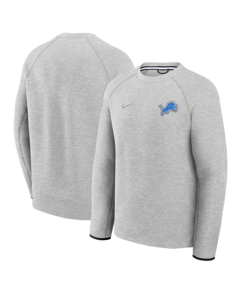 Men's Heather Gray Detroit Lions Tech Fleece Raglan Sweatshirt
