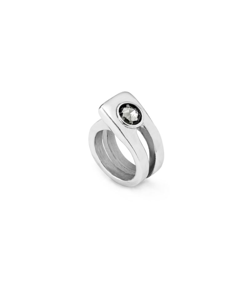 Sterling Silver Continuous Rectangular Link Metal Alloy Ring