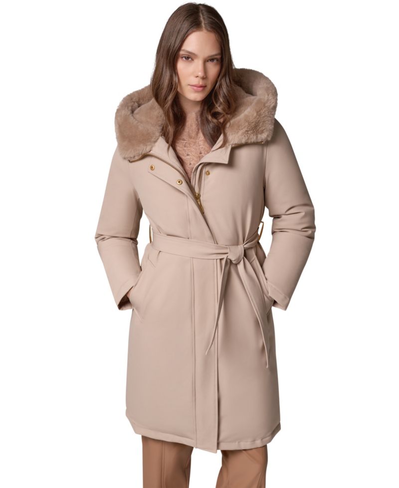 Women's Puffer Hooded Belted Coat