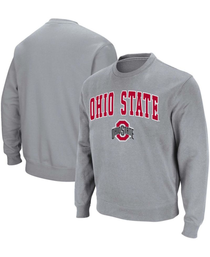 Men's Ohio State Buckeyes Team Arch Logo Tackle Twill Pullover Sweatshirt