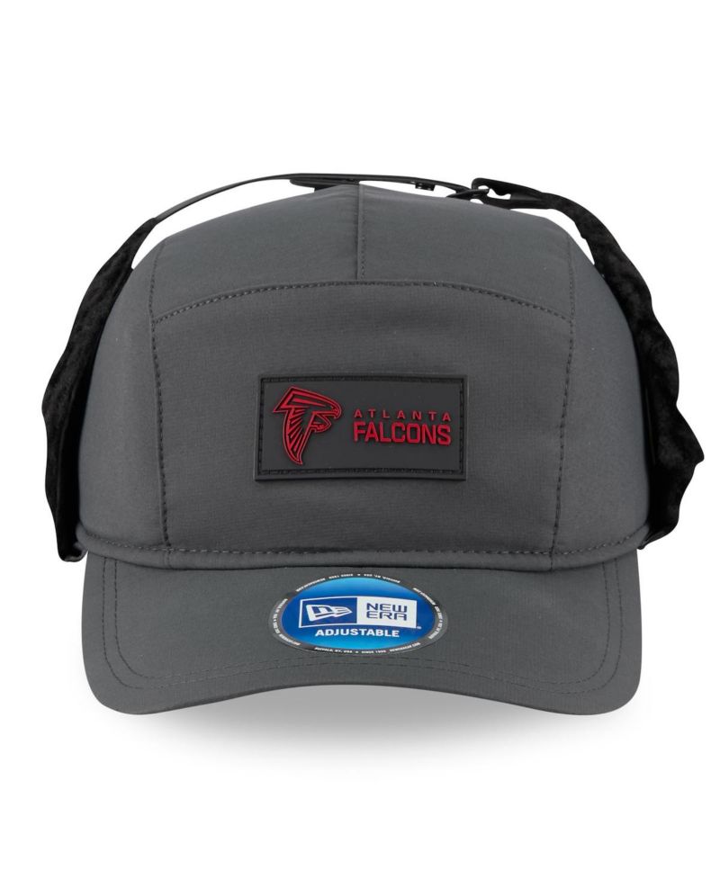 Men's Charcoal Atlanta Falcons 2025 Sideline Cold Weather Runner Dog Ear Adjustable Hat