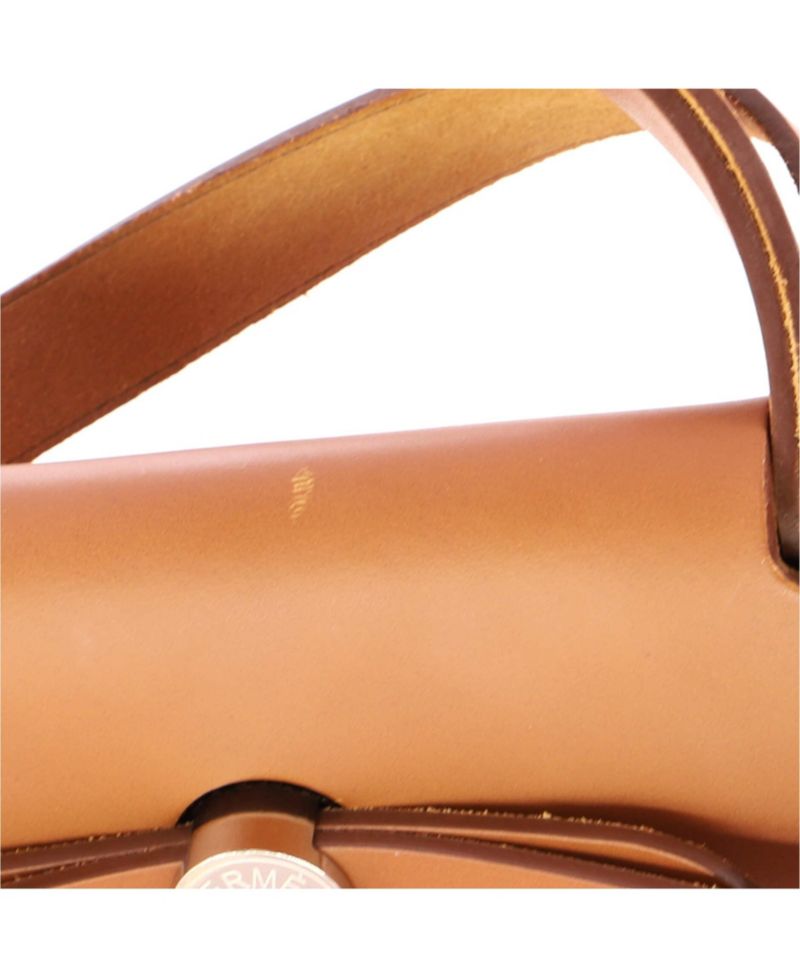 Pre-Owned Hermes 31 Herbag Zip Leather and Toile