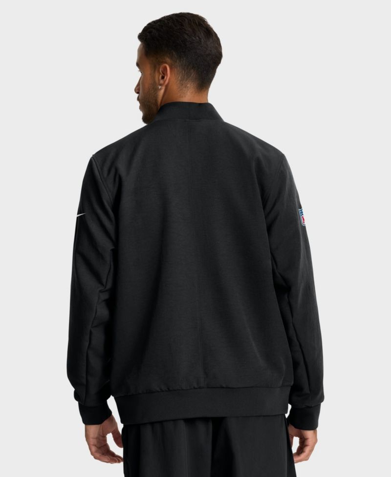 Men's Black Las Vegas Raiders Sideline Powerful Blocking Full-Zip Dri-FIT Bomber Jacket
