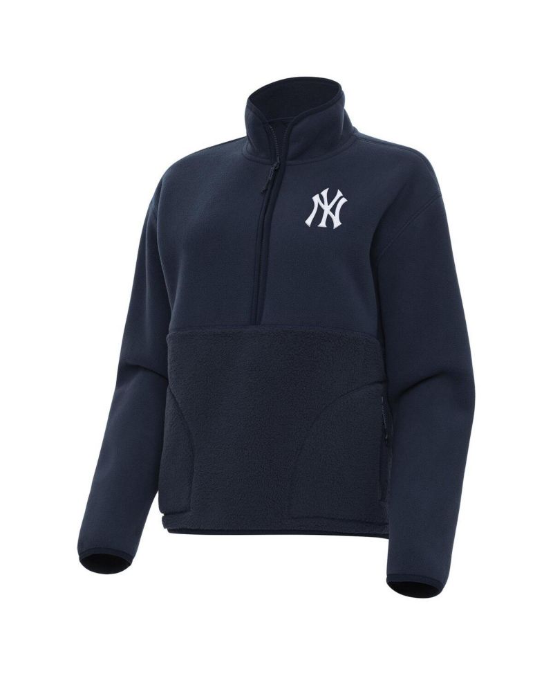 Women's Navy New York Yankees Figure Half-Zip Sweatshirt