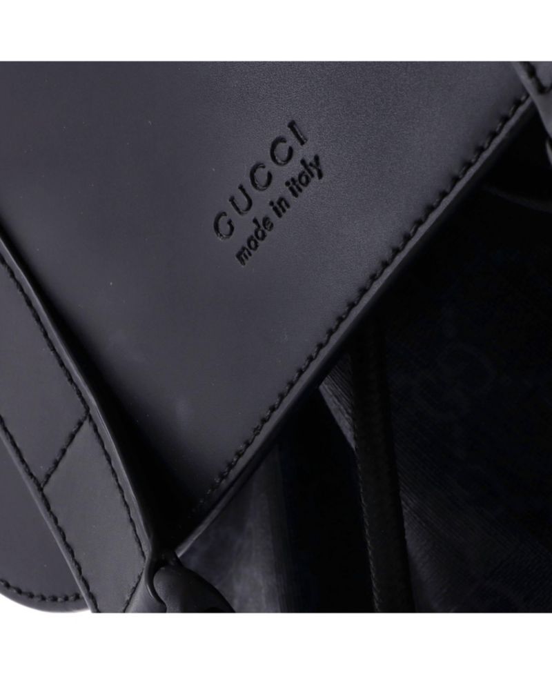 Large Double Pocket Buckle Backpack GG Coated Canvas
