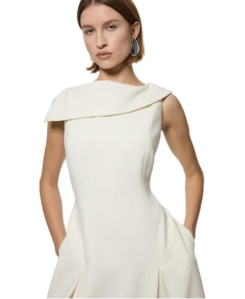Women's Asymmetric Neck Tailored Dress