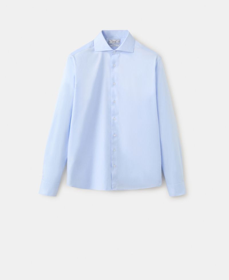 Men's Slim-Fit Cotton Dress Shirt