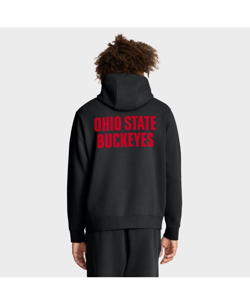 Men's Black Ohio State Buckeyes Basketball Two-Hit Club Fleece Pullover Hoodie