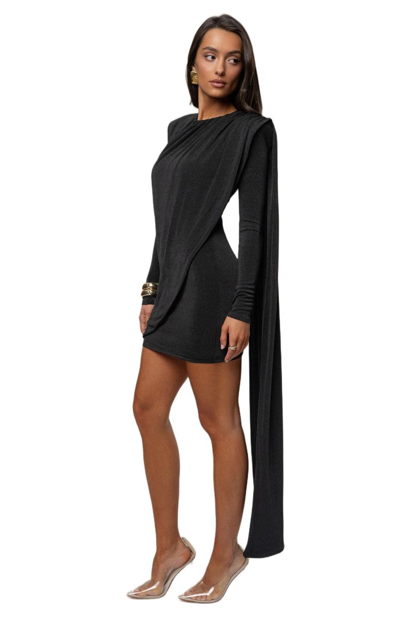 Women's Midnight Draped Mini Dress