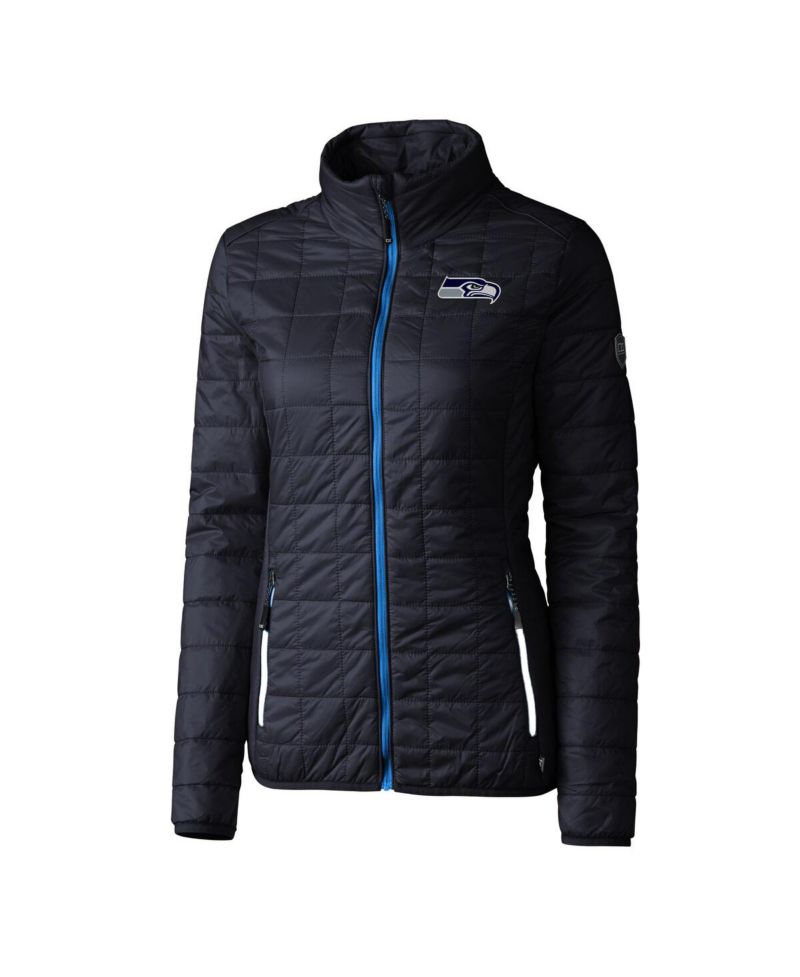 Women's Navy Seattle Seahawks Rainier PrimaLoft Eco Insulated Full-Zip Puffer Jacket