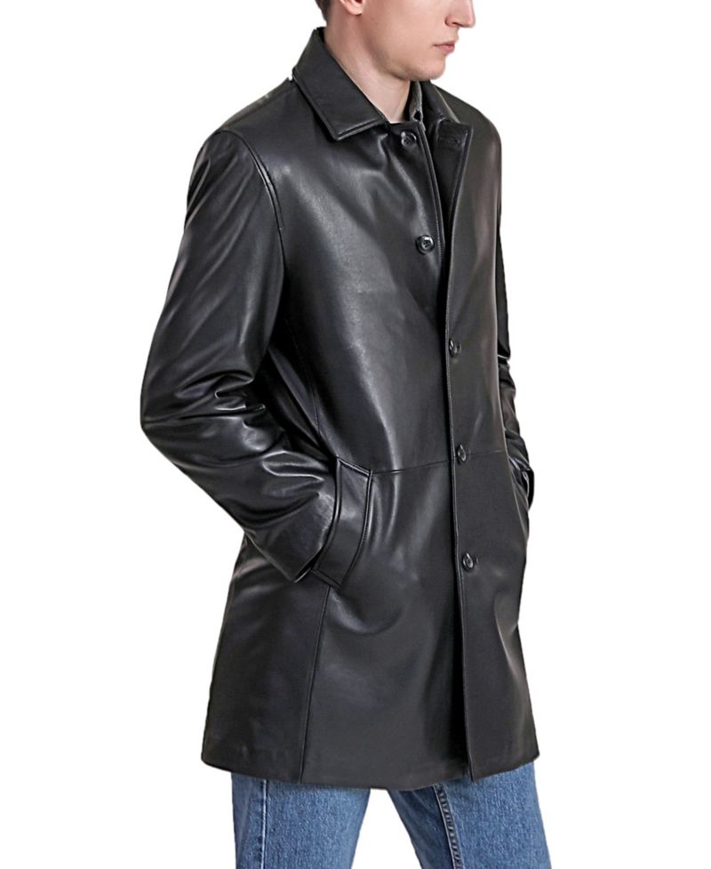 Men's Men Peter Three-Quarter Leather Car Coat