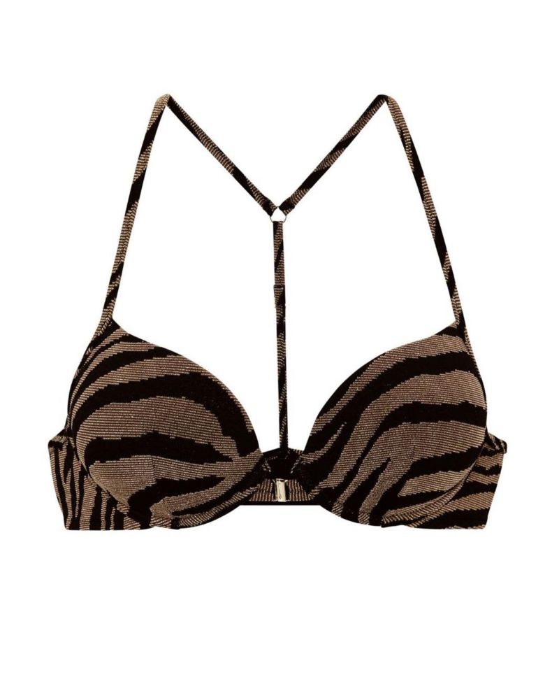Women's Animal Print Underwire Push-Up Bikini Top