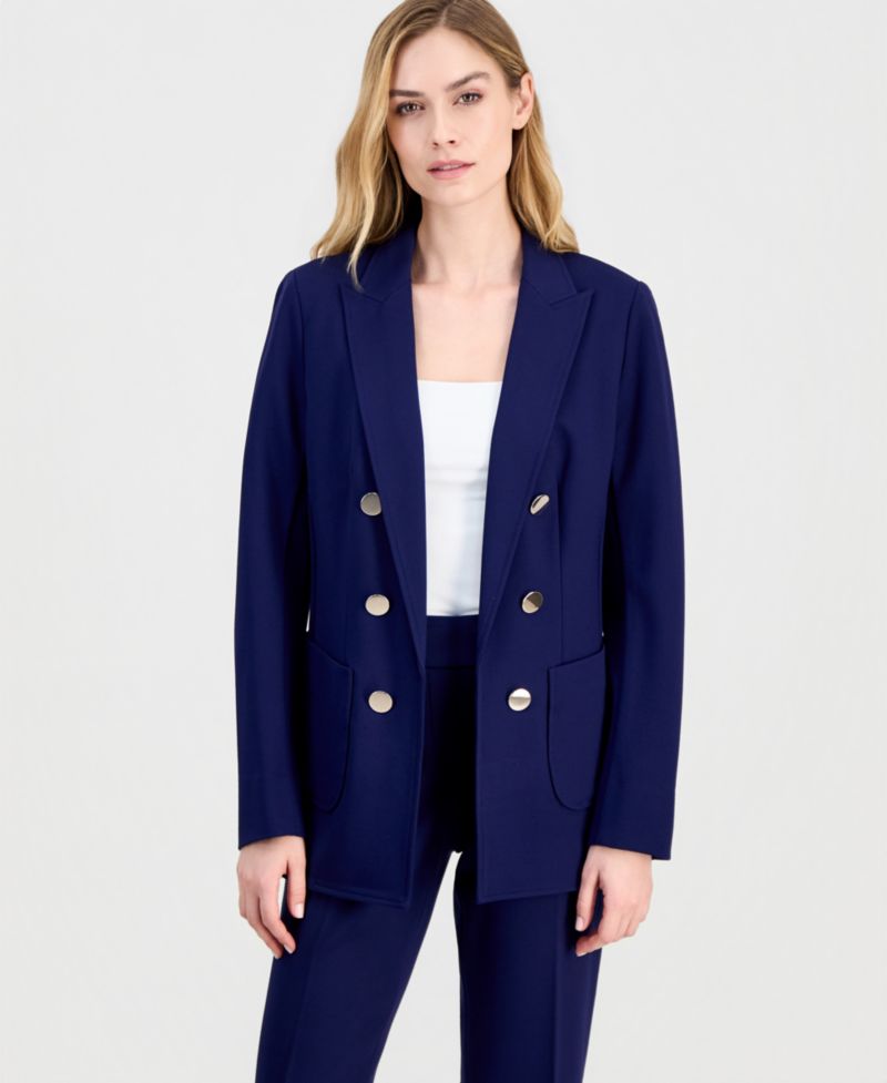 Women's Compression Faux Double-Breasted Blazer