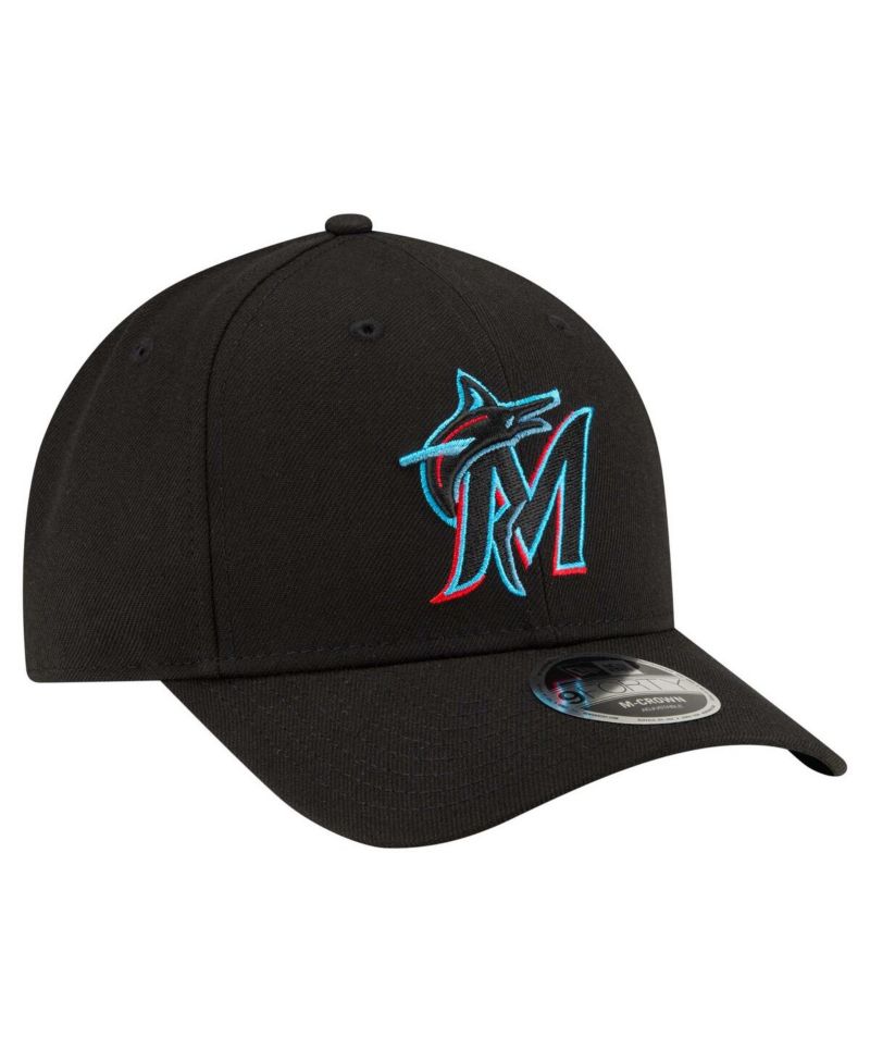 Men's Black Miami Marlins Player Replica 9FORTY Adjustable Hat