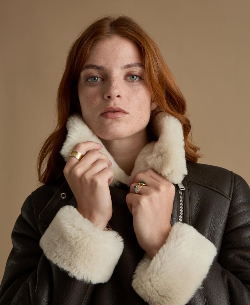 Women's Sienna Leather Shearling Jacket