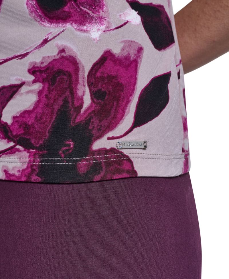 Women's Floral-Print Sleeveless Blouse