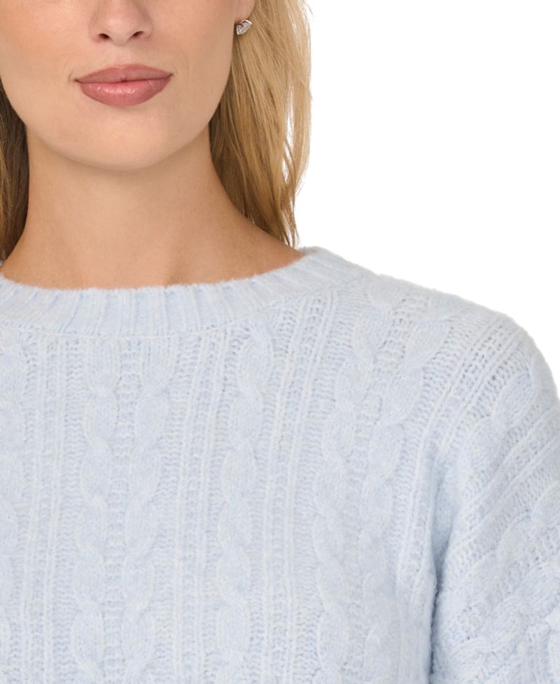 Women's Cable-Knit Raglan-Sleeve Crewneck Sweater