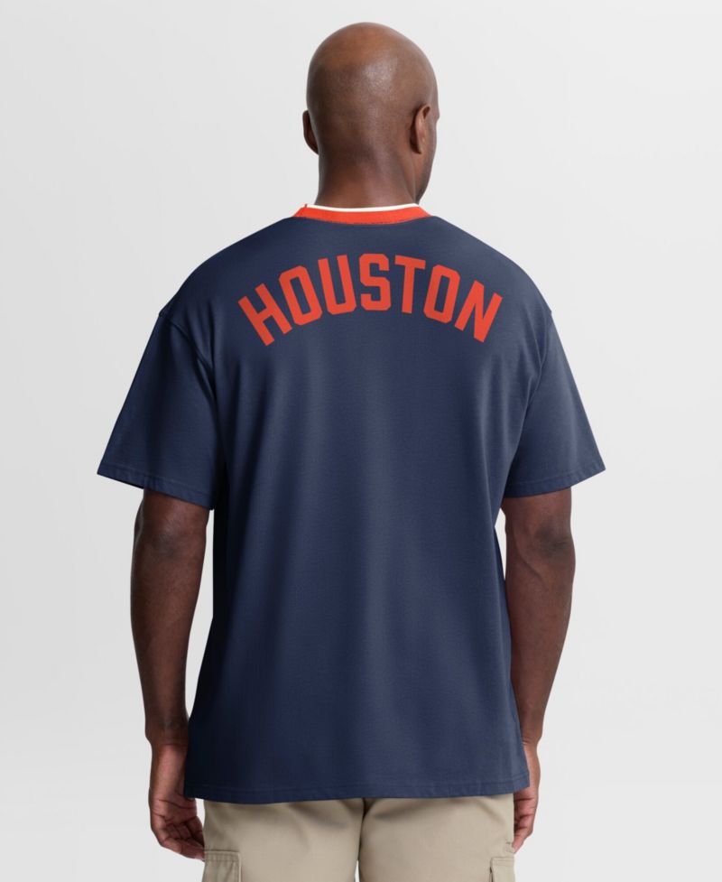 Men's Navy Houston Astros Cooperstown Collection Ringer T-Shirt