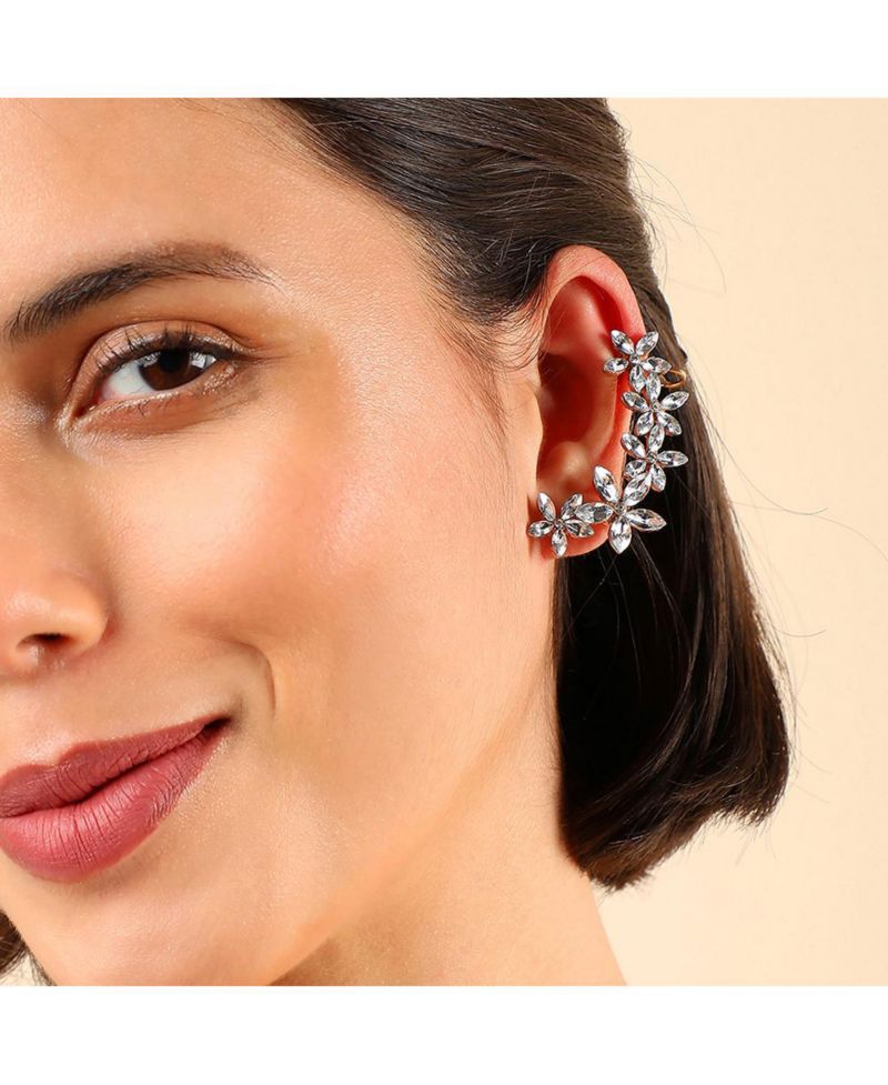 Women's Embellished Cluster Earcuff Earrings